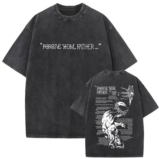 Vintage Washed Jesus Is King Graphic T Shirt Unisex Short Sleeve Christian Religious Oversized Tee