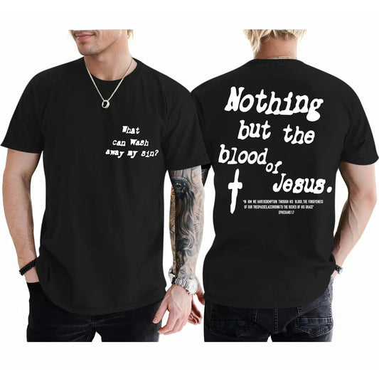 Christian Shirts For Men Cotton Bible Verse T Shirt Jesus God Inspirational Cross Graphic Tee High Quality Top