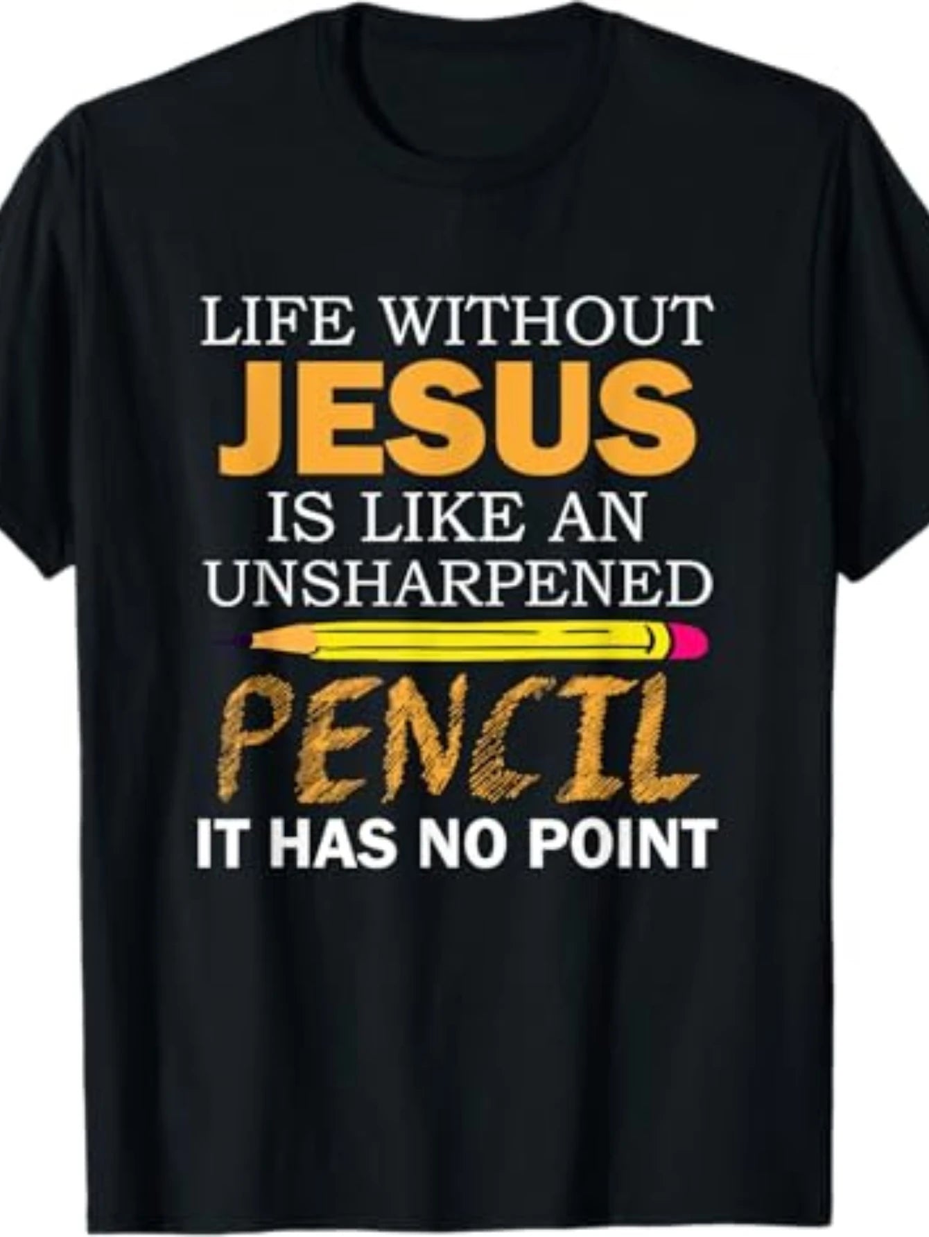 Life Without Jesus Funny Christian T Shirt Men Cotton