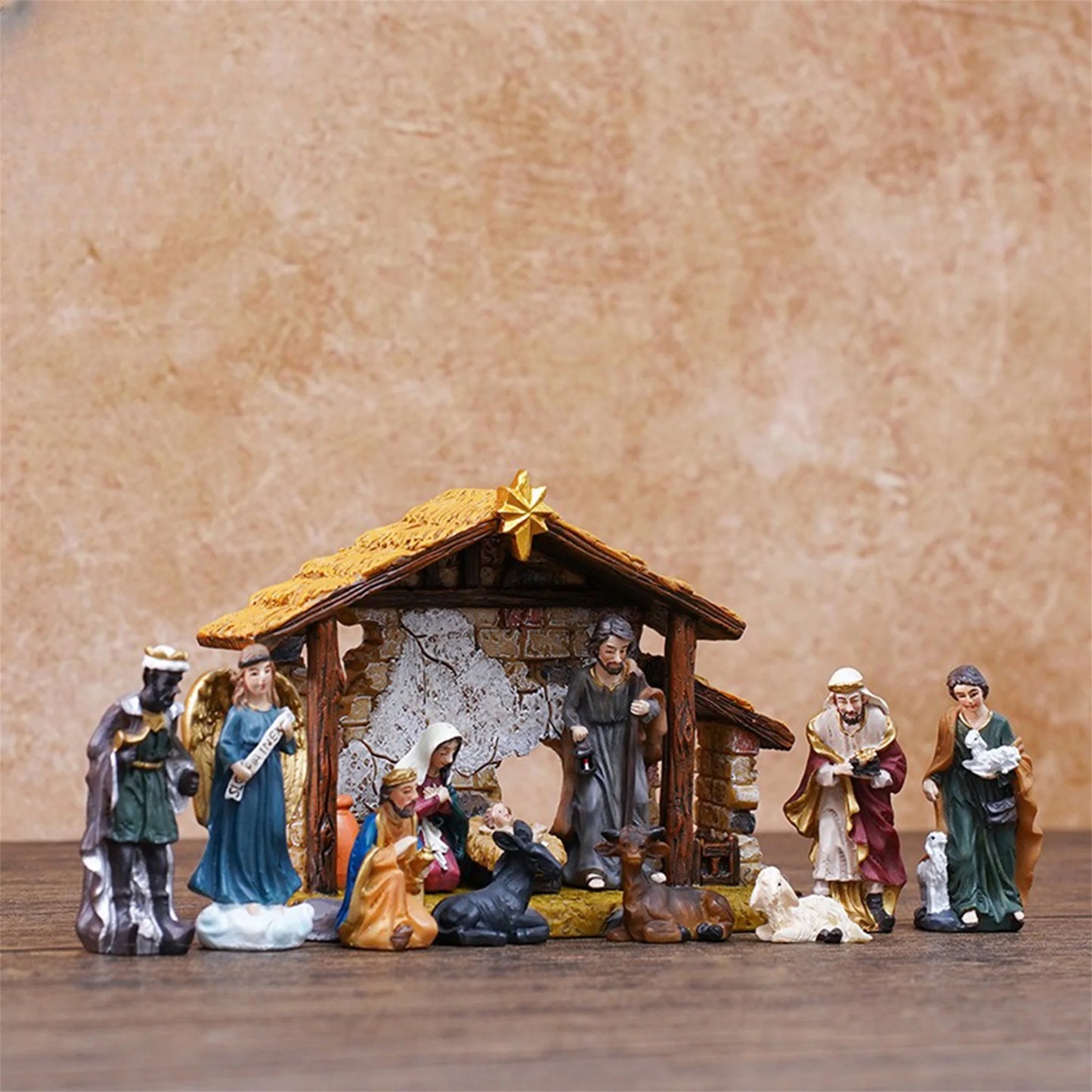 High-concerned Nativity Scene Set 12 Piece Holy Family Figurines