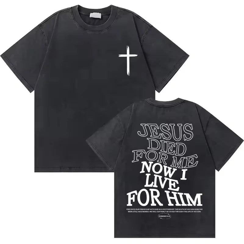 Washed Vintage Christian Jesus Good News God Loves You Bible Verse Graphic T Shirts For Men Women Casual Oversized Tee