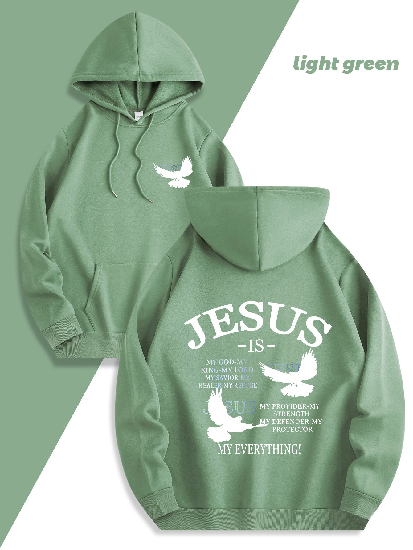 Divine Power Jesus and Dove Graphic Hoodie Unisex Gift