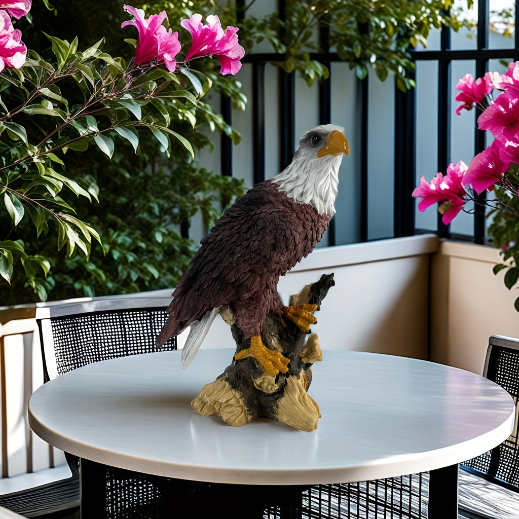 1pc Majestic Eagle Statue Floor Mount Art Deco Resin Bird Decoration