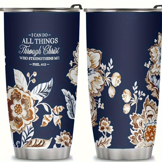 Stainless Steel Insulated Bible Travel Mug With Lid