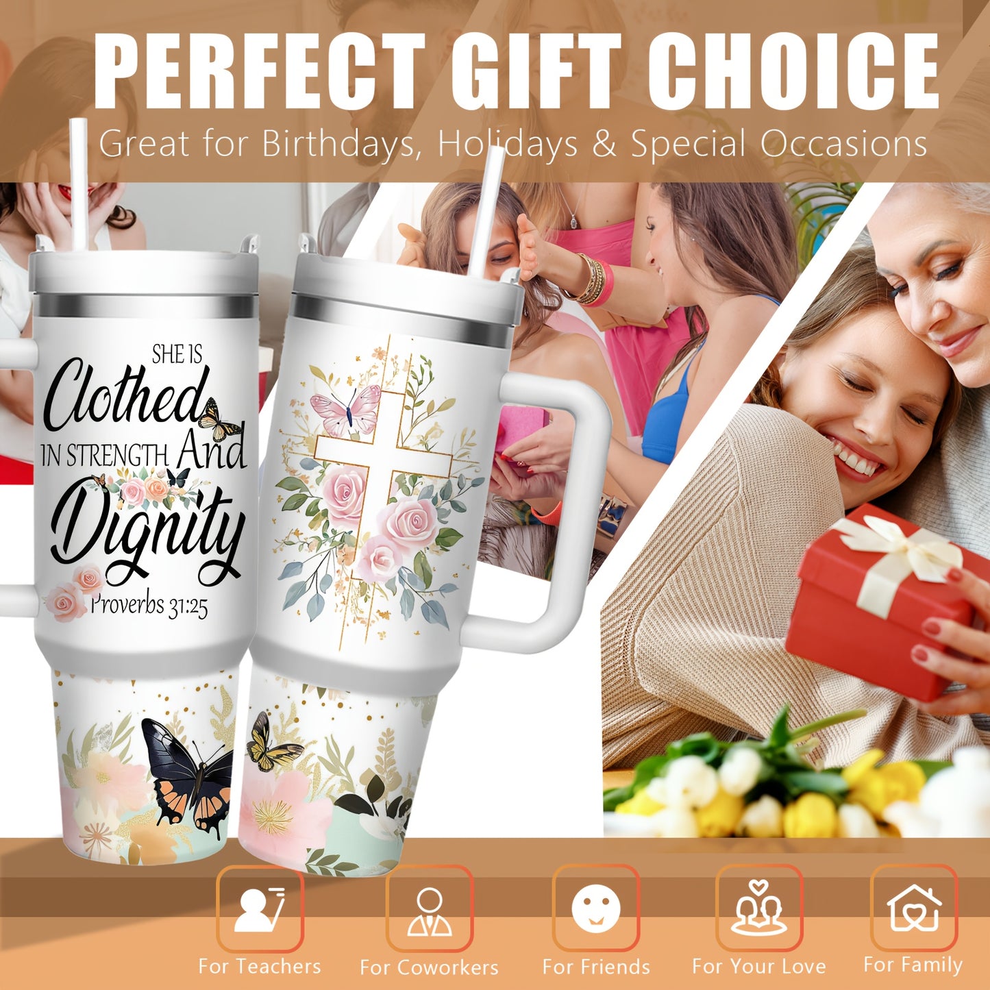 Stainless Steel Insulated Water Bottle With Lid And Handle