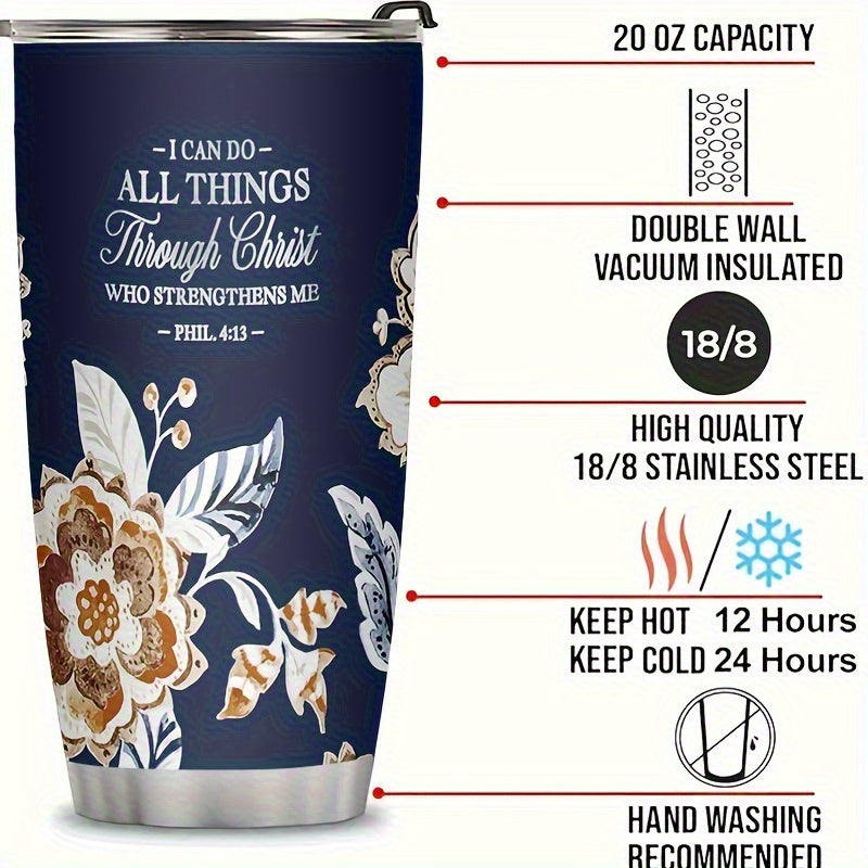 Stainless Steel Insulated Bible Travel Mug With Lid