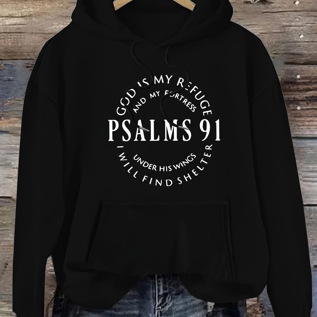 Stylish Psalm Womens Graphic Hoodie Soft Polyester Pullover