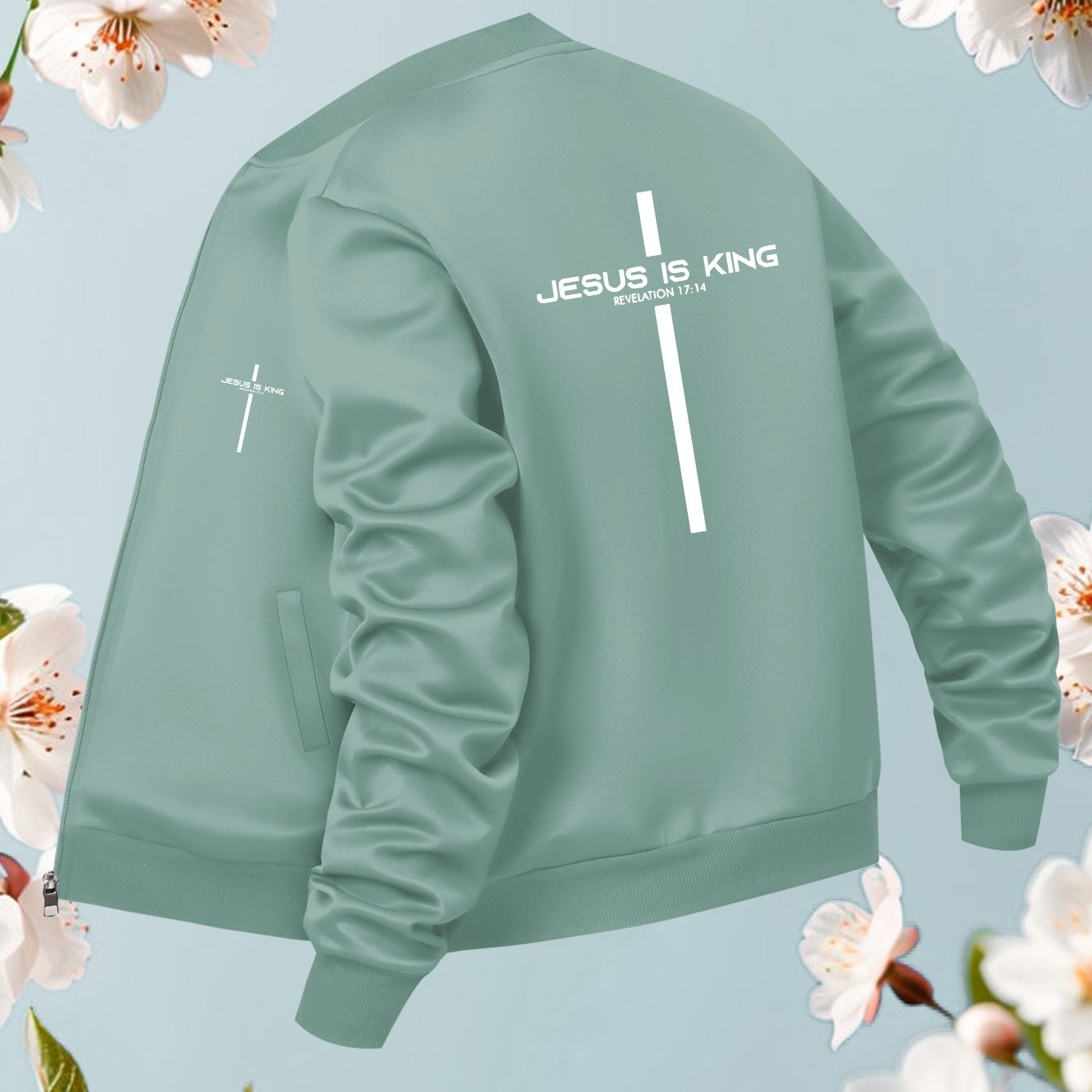 In His Divine Power Jesus Is King Bomber Jacket Casual
