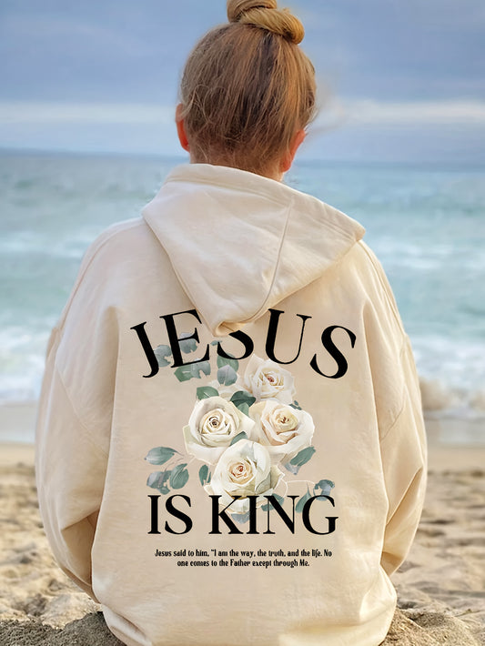 Inspirational Hoodie Faith Is King Polyester Long Sleeve