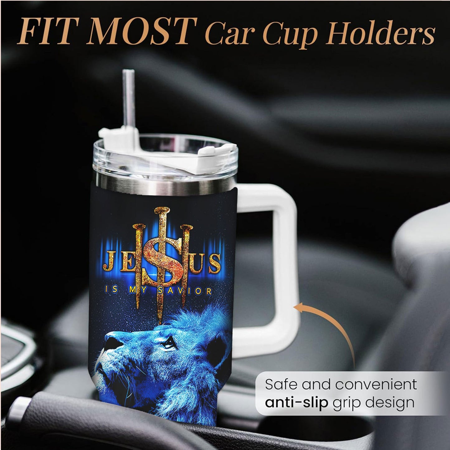 Jesus Lion Art Travel Mug Double Wall Insulated Gift