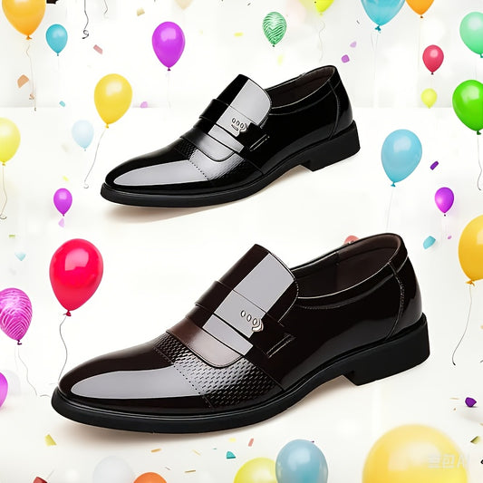 Black Oxford Dress Shoes Slip On Non Slip Penny Loafers