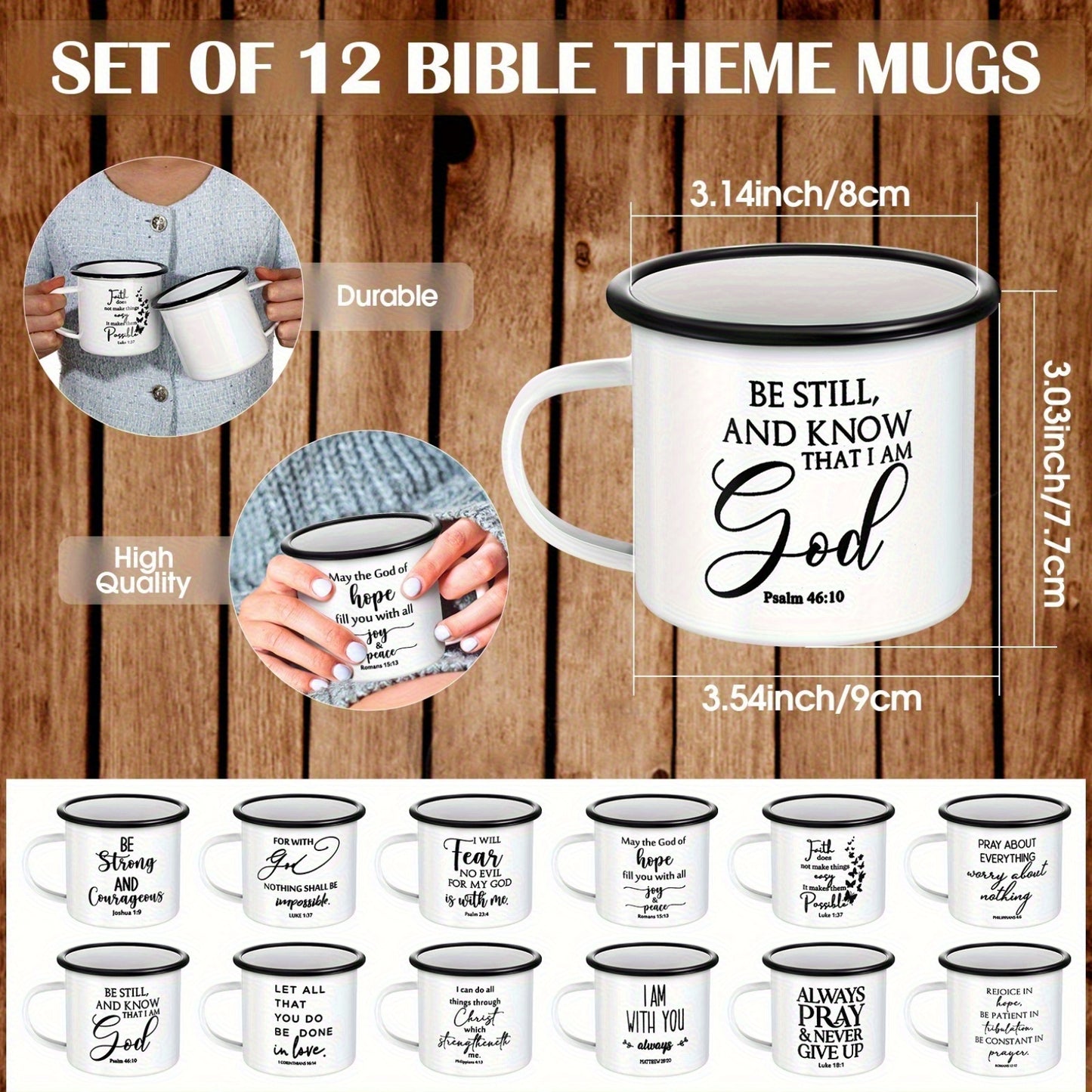 Christian Enamel Mugs With Handle Inspirational Christian Gifts