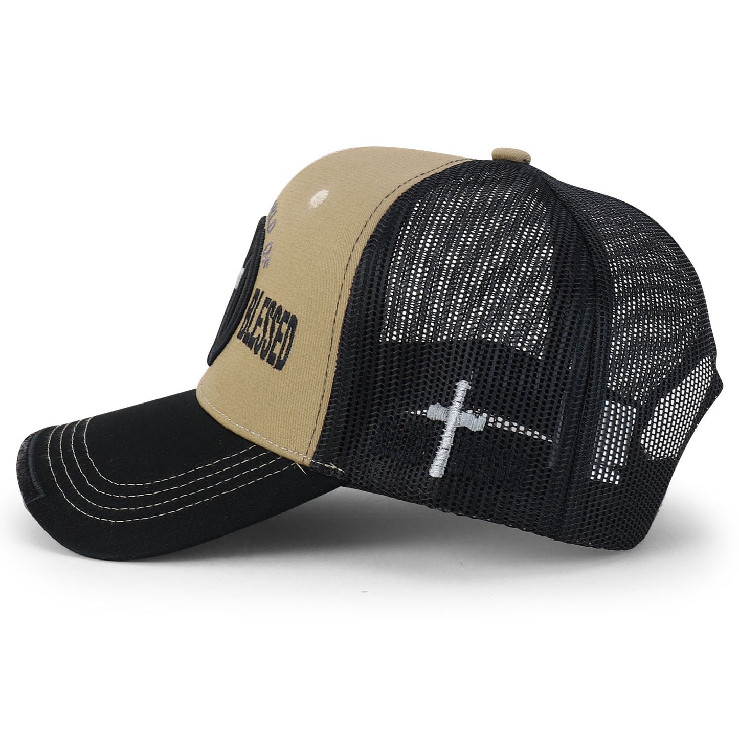 Jesus Saves Embroidered Trucker Cap Curved Bill Six Panel Casual Hat Cotton Polyester Blend