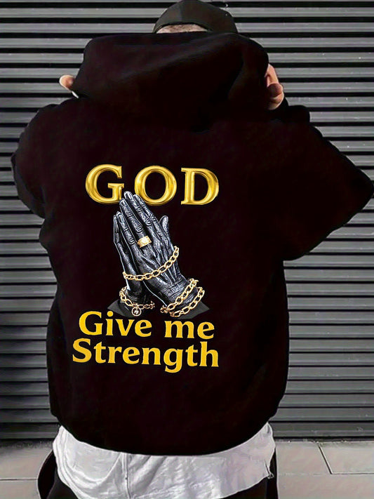 Mens Religious Hoodie Spiritual Prayer Hands Pullover