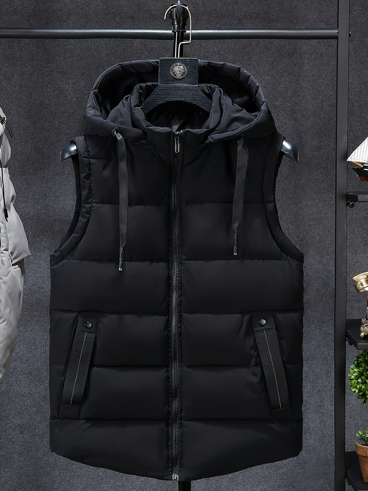 Men's Thick Insulated Hooded Vest by In His Divine Power