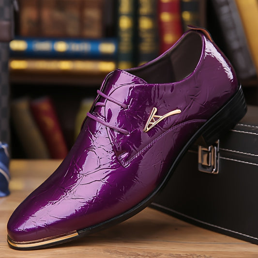 Mens Business Pointed Lace Up Formal Shoes Non Slip