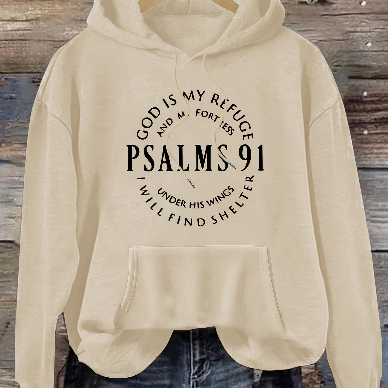 Stylish Psalm Womens Graphic Hoodie Soft Polyester Pullover