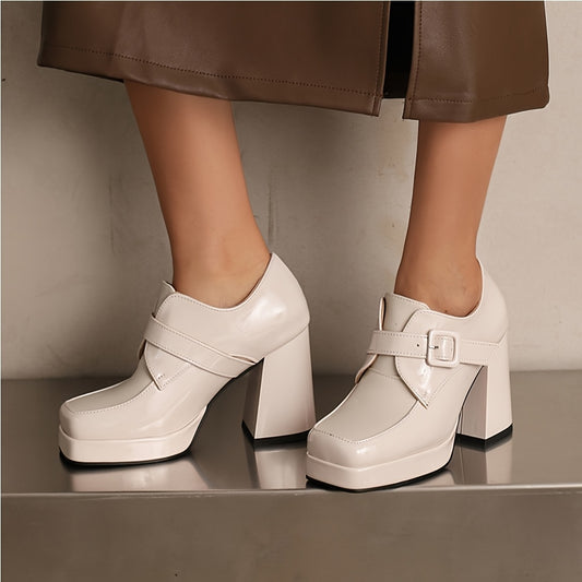 Elegant Women's Slip On Loafer Shoes Square Toe All Season Rubber Sole