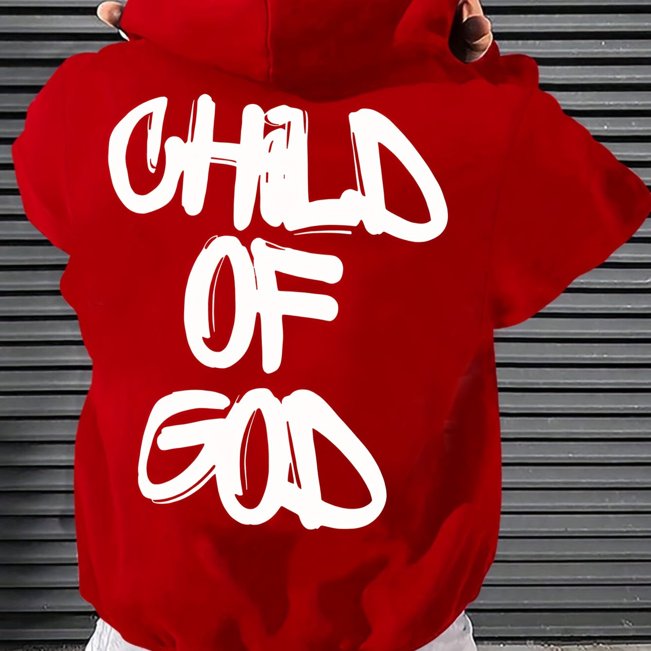 Mens Vintage Letter Print Hoodie Casual Streetwear Pullover