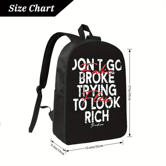 In His Divine Power Polyester Printed Backpack For School