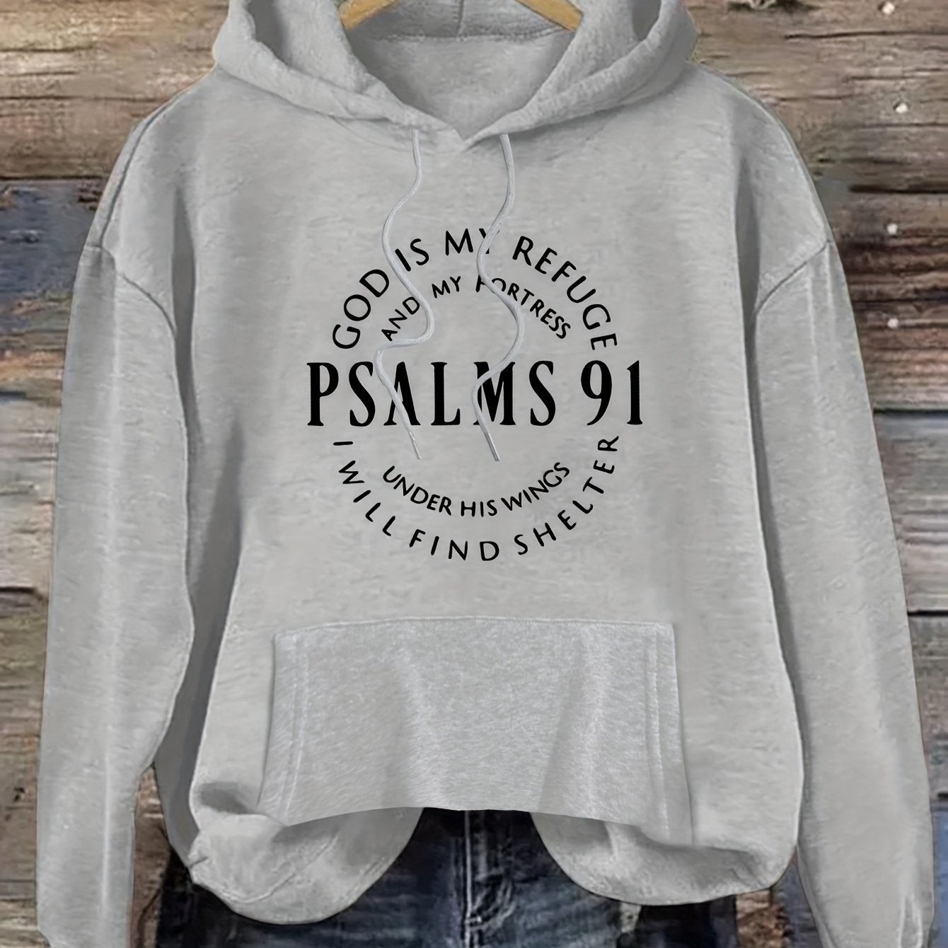 Stylish Psalm Womens Graphic Hoodie Soft Polyester Pullover