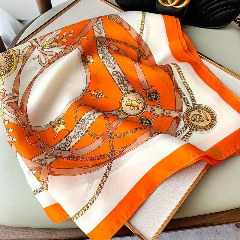 Square Scarf Elegant Women's Polyester Shawl Bandana
