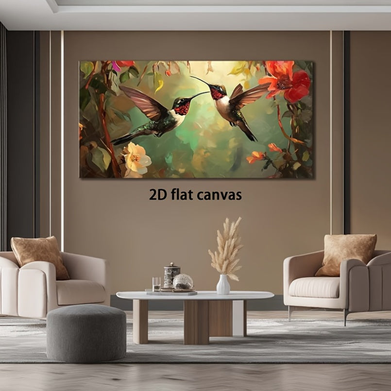 Hummingbird Canvas Wall Art Modern Abstract Landscape Print