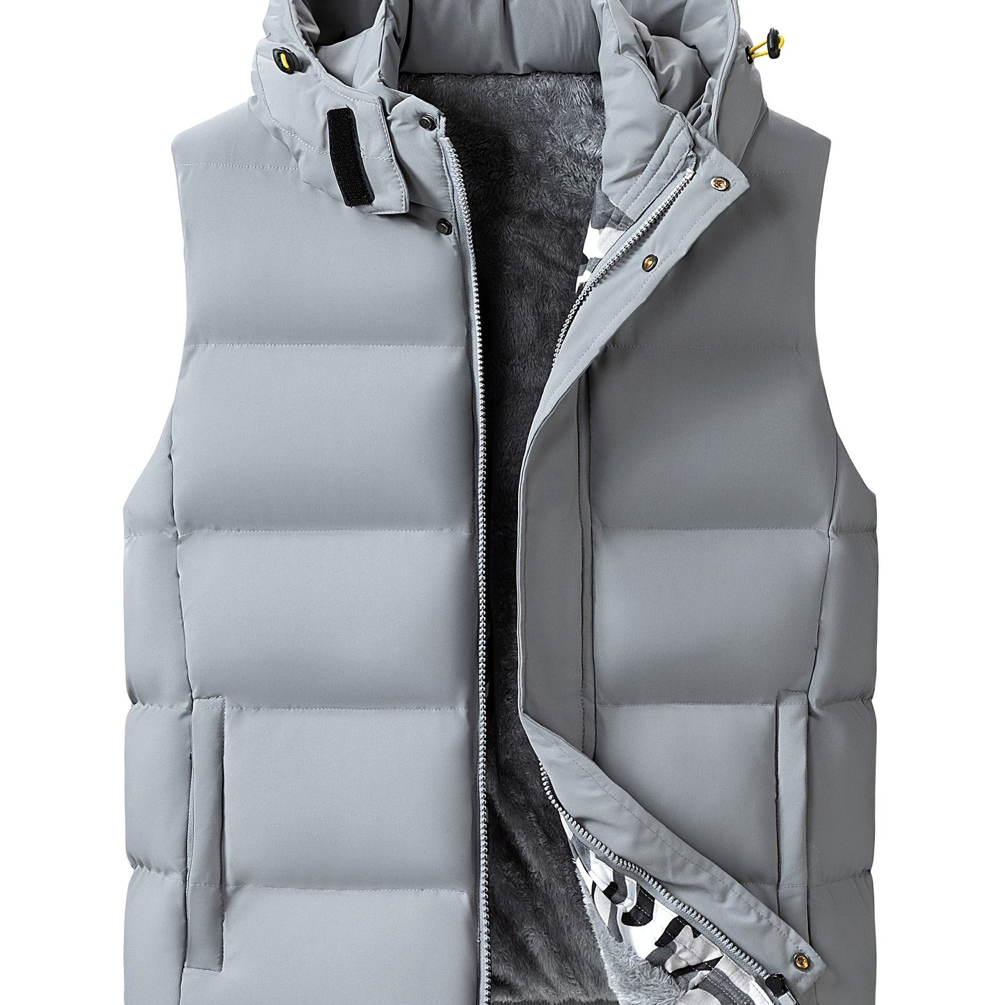 Mens Hooded Winter Vest Casual Street Polyester Jacket