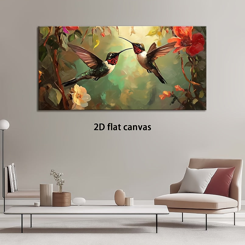 Hummingbird Canvas Wall Art Modern Abstract Landscape Print