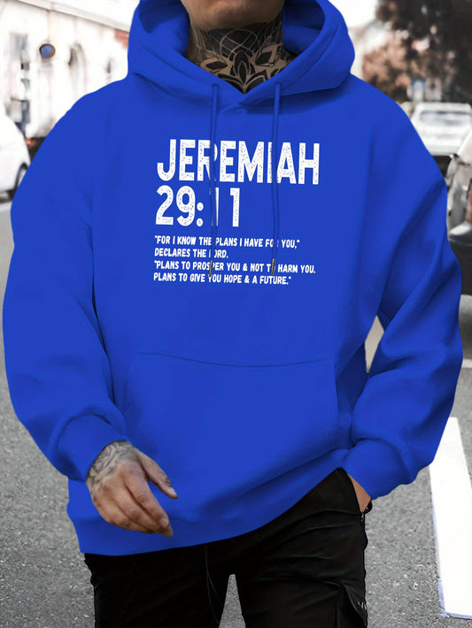 In His Divine Power Jeremiah 29 11 Hoodie Mens Polyester