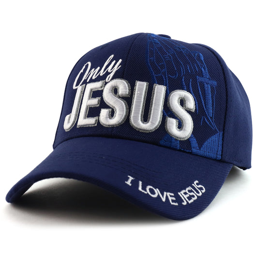 Trendy Apparel Shop Jesus Praying Hand Embroidered Christian Cap