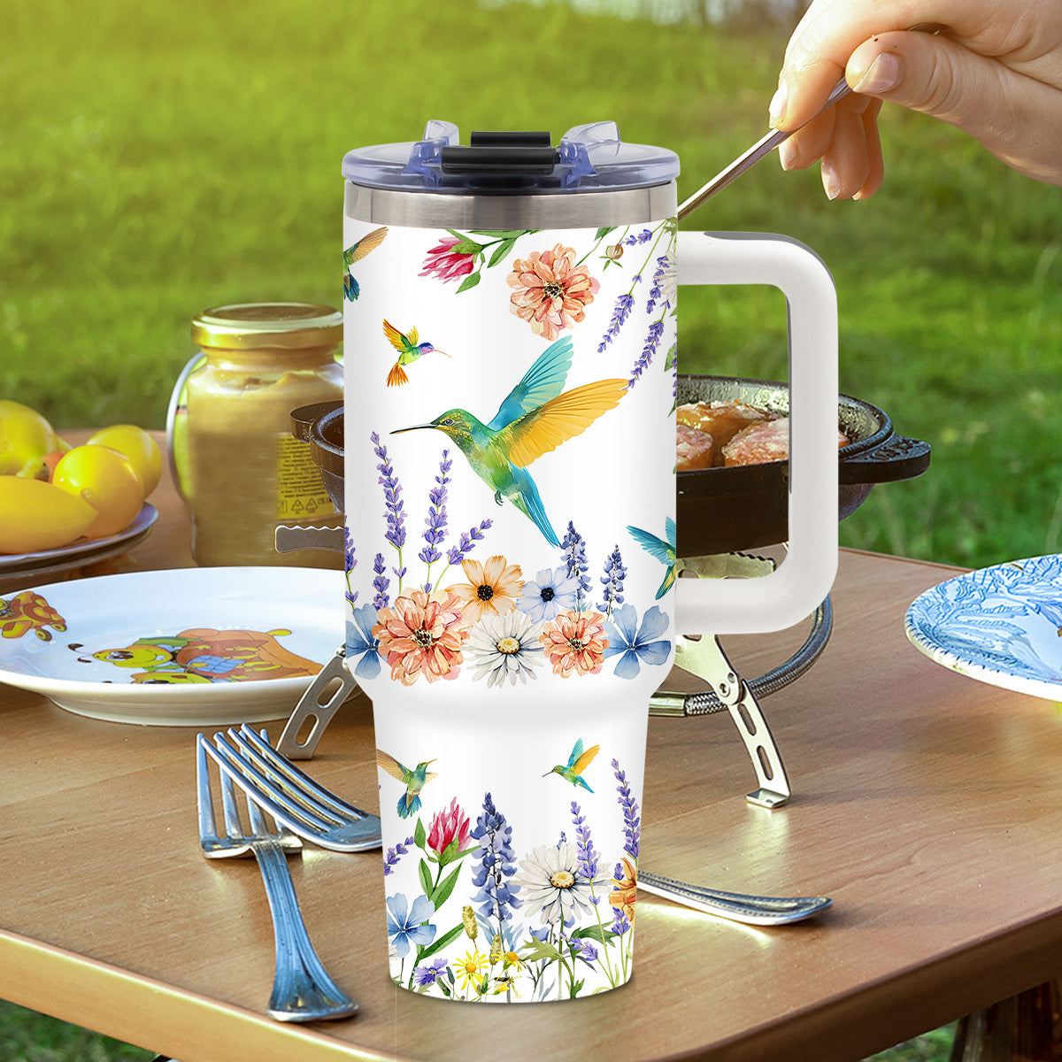 Hummingbird Tumbler Stainless Steel Insulated Travel Mug