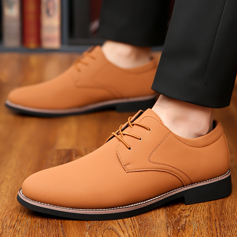 Men's Round Toe Oxfords Dress Shoes With Rubber Sole