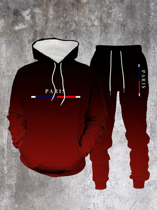 In His Divine Power Autumn Winter Gradient Hoodie Set