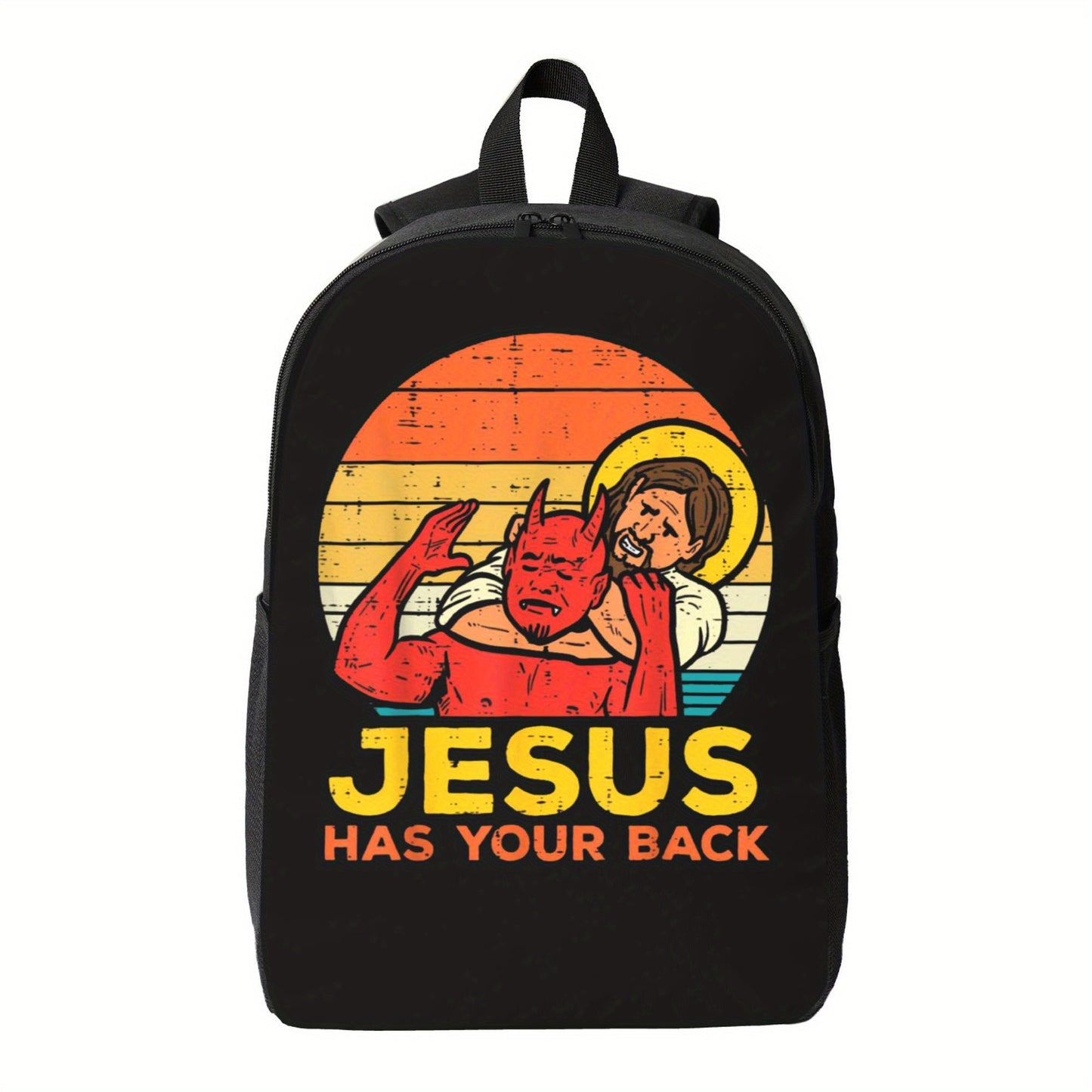 Lightweight Casual Backpack With Jesus Has Your Back Print