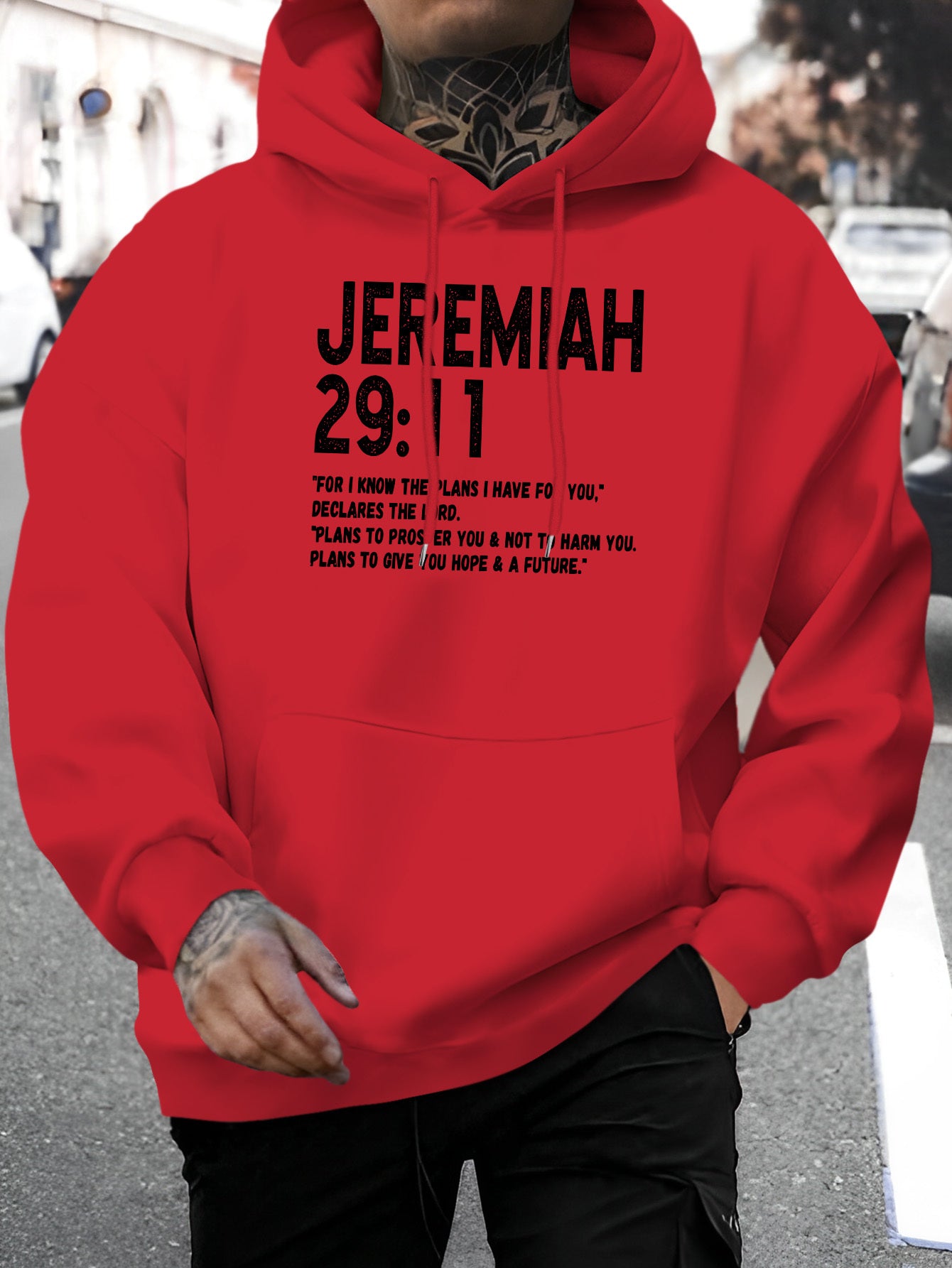 In His Divine Power Jeremiah 29 11 Hoodie Mens Polyester
