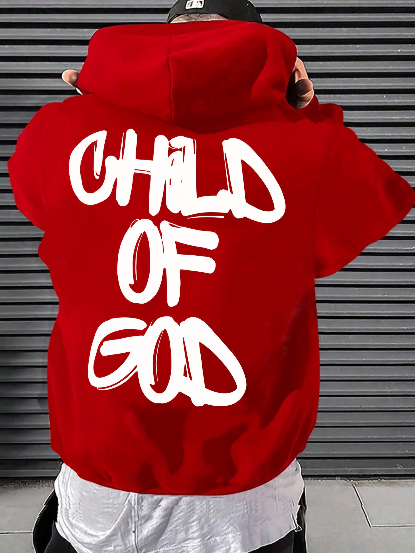 Mens Vintage Letter Print Hoodie Casual Streetwear Pullover