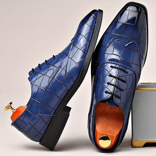Divine Power Men's Plain Toe Oxford Dress Shoes Lace Up