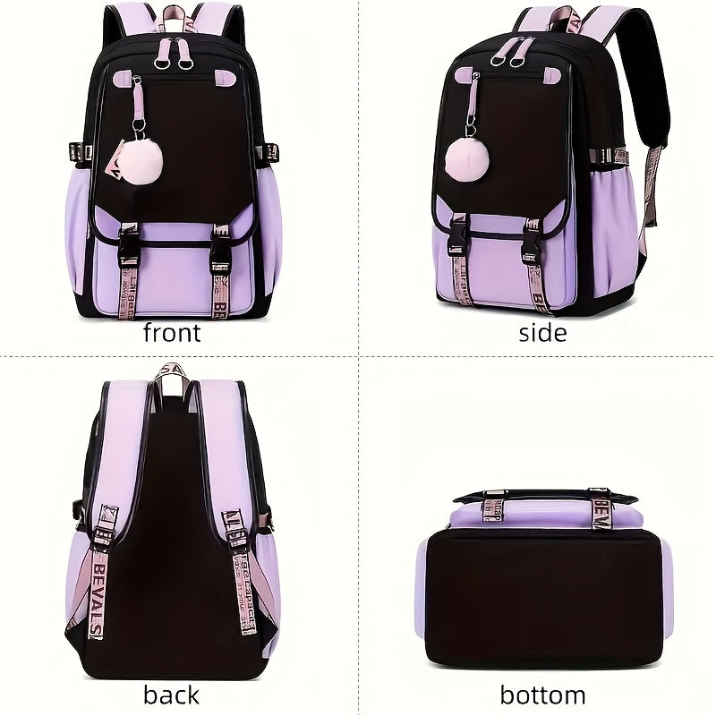 Lightweight Oxford College Style Backpack For Teenagers