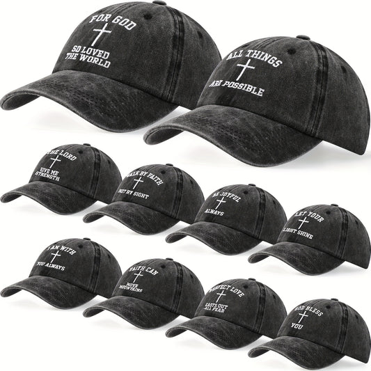 Cross Design Faith Hats Christian Baseball Caps Men Women