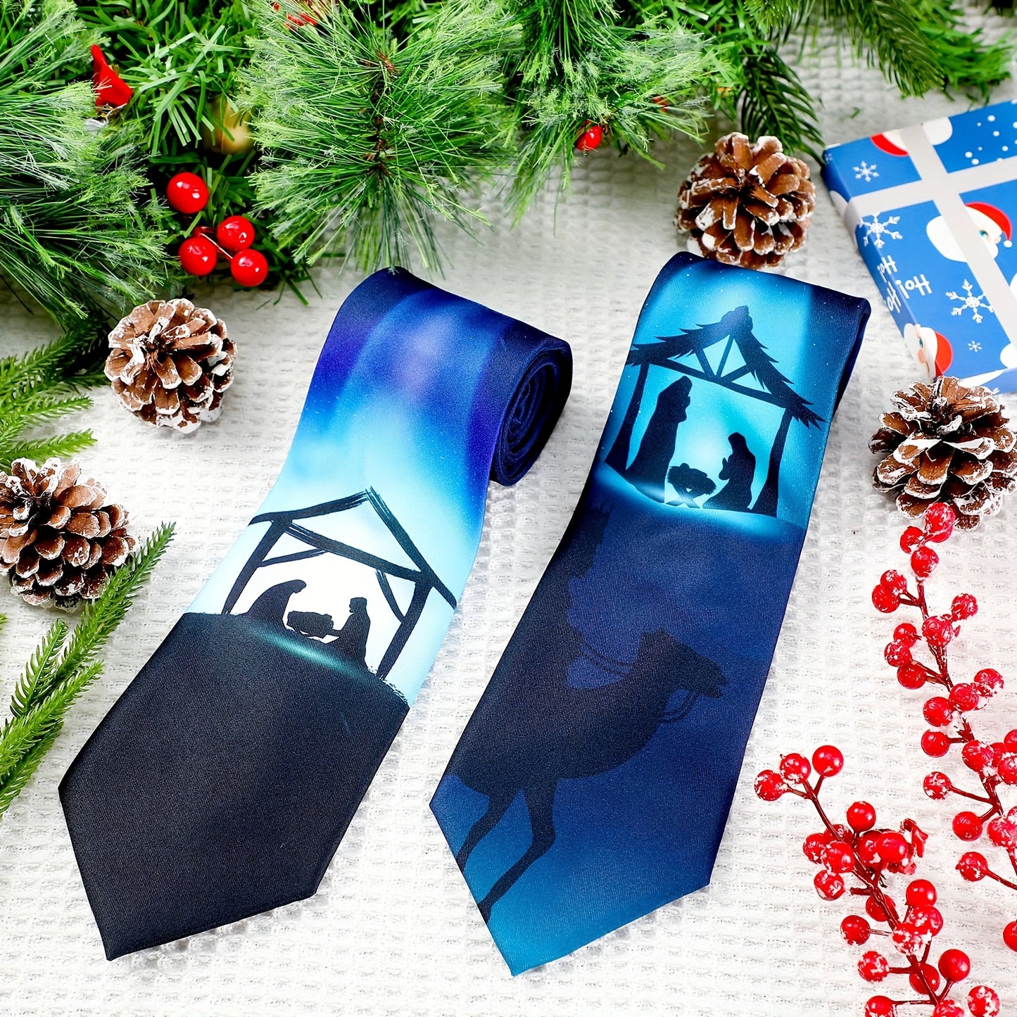 PATELAI Nativity Christmas Neckties For Men 6pc Bulk Pack