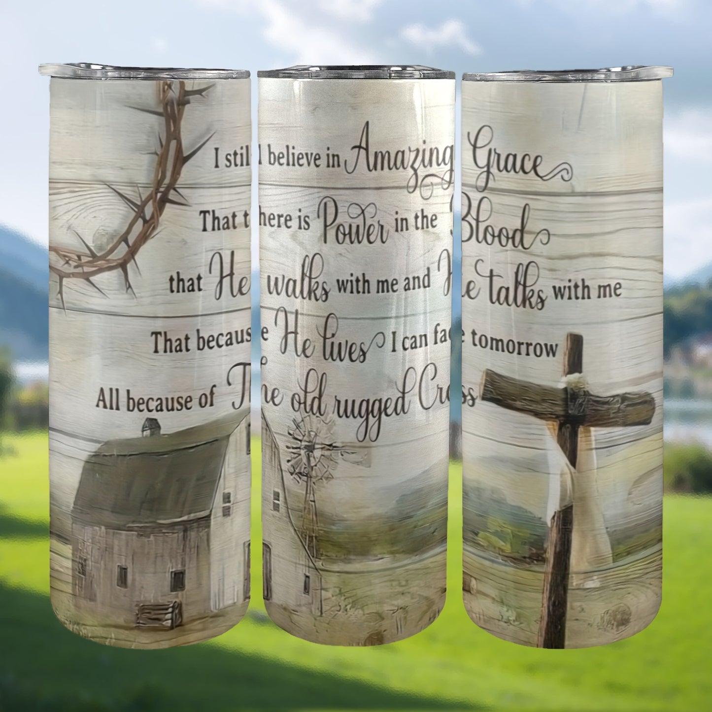 Inspirational Scripture Stainless Steel Tumbler with Lid and Straw