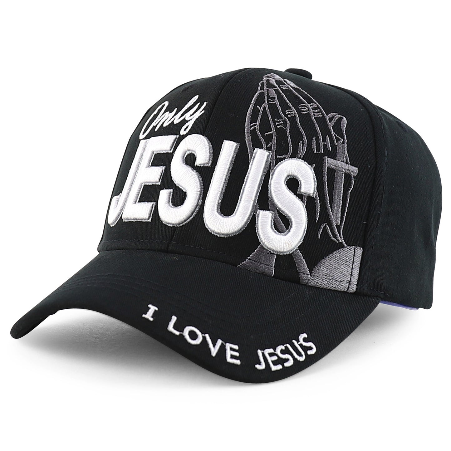 Trendy Apparel Shop Jesus Praying Hand Embroidered Christian Cap