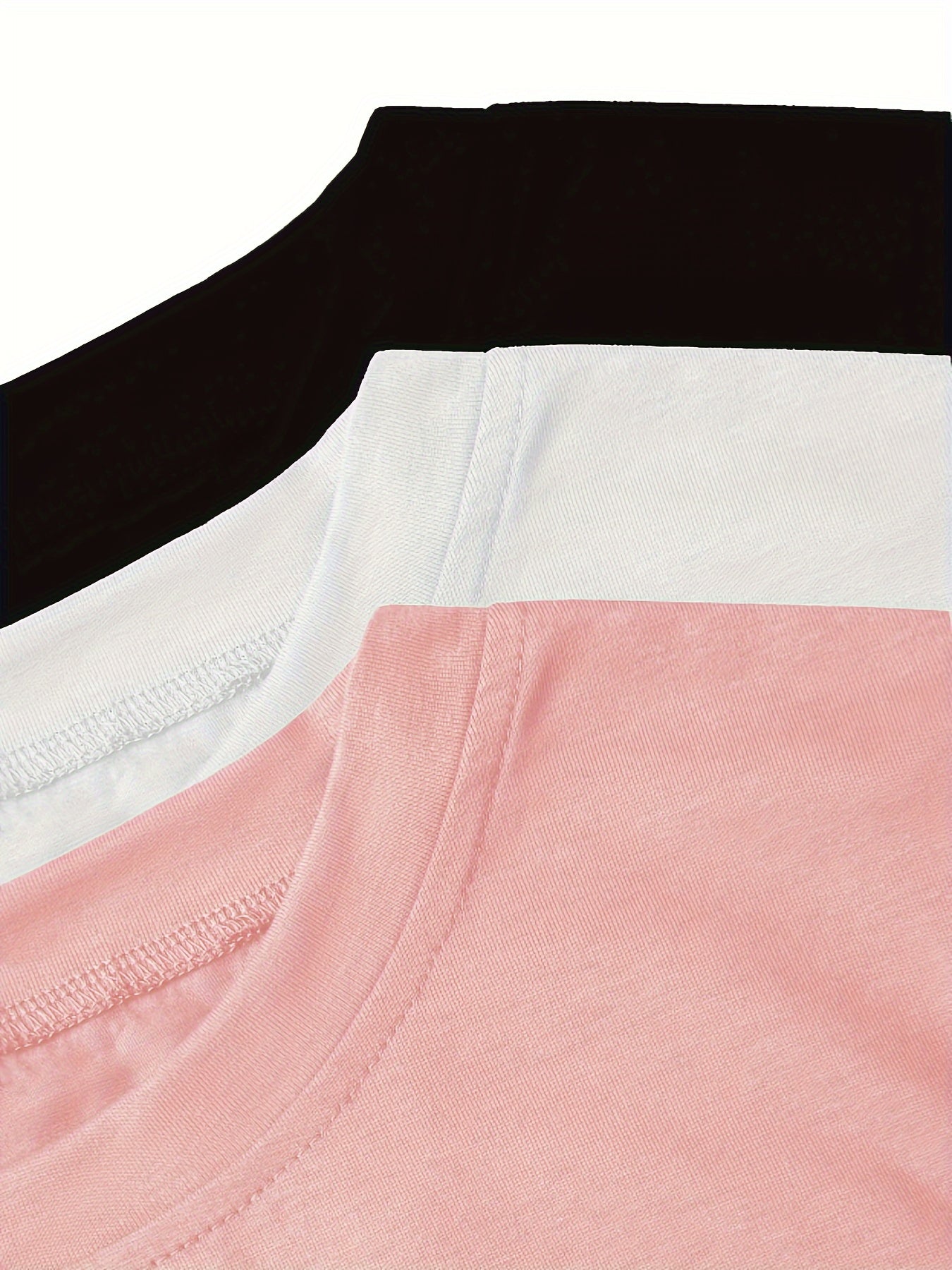 Women Crew Neck Letter Print T Shirt Multipack Casual