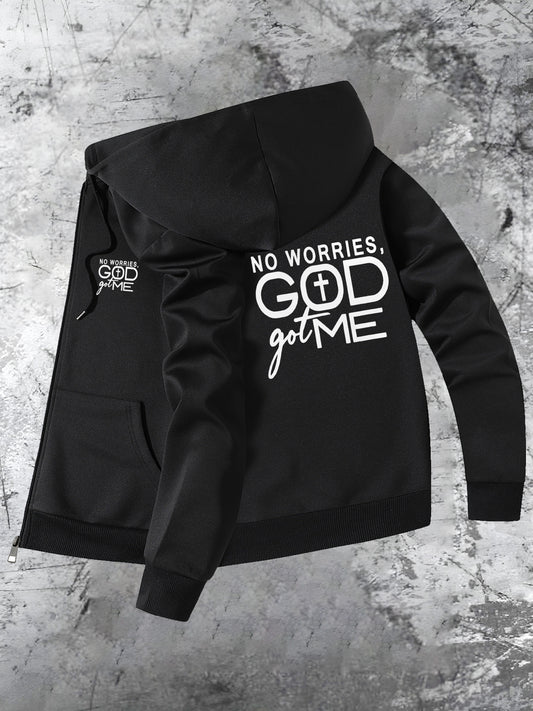 No Worries God Got Me Hooded Jacket