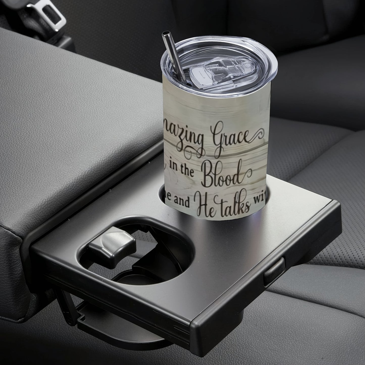 Inspirational Scripture Stainless Steel Tumbler with Lid and Straw