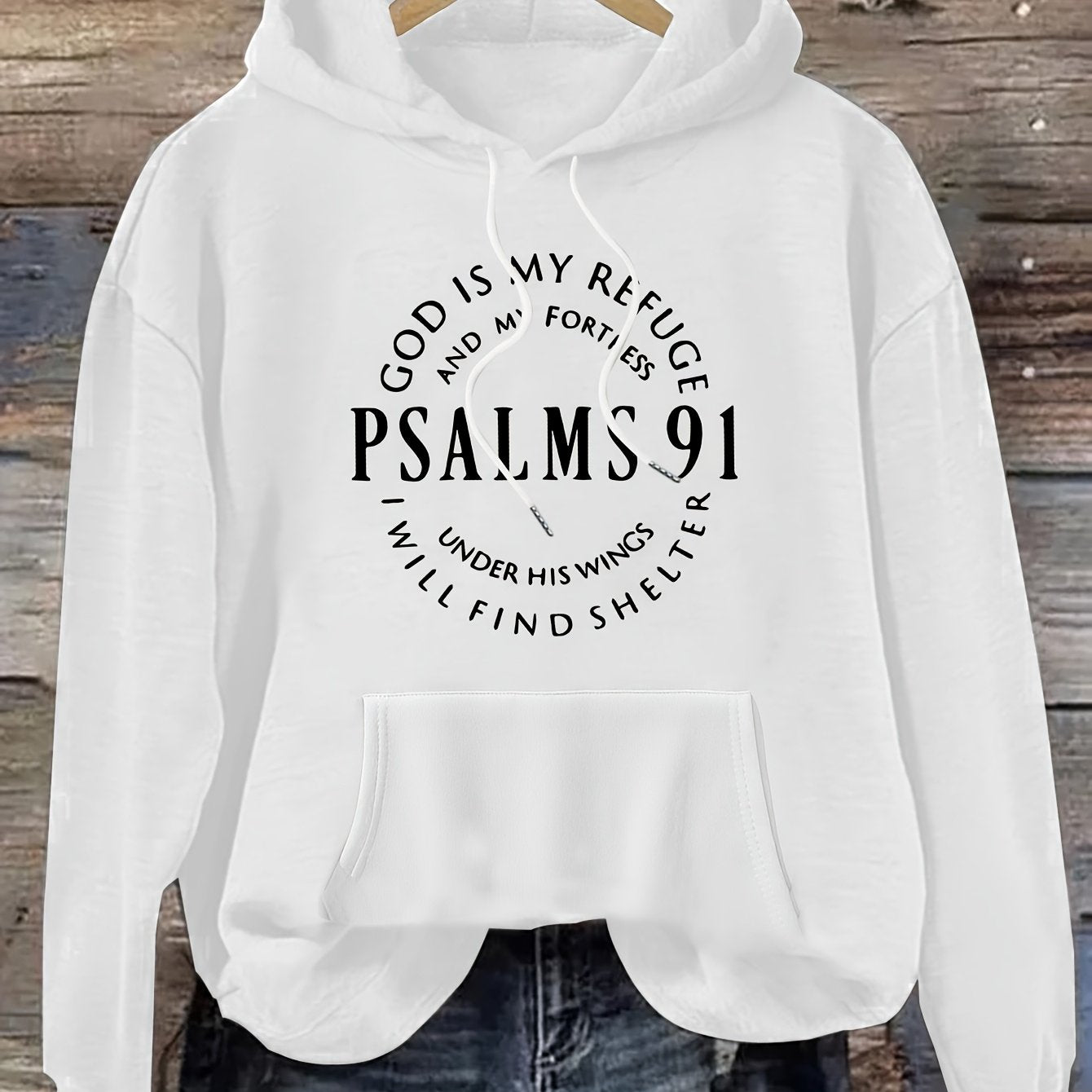 Stylish Psalm Womens Graphic Hoodie Soft Polyester Pullover