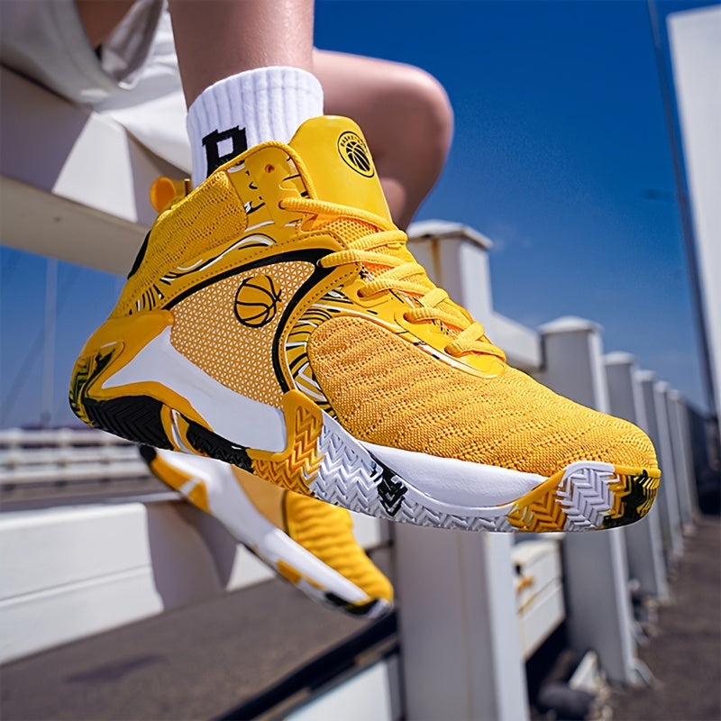 Mens High Top Basketball Sneakers Non Slip Breathable Mesh