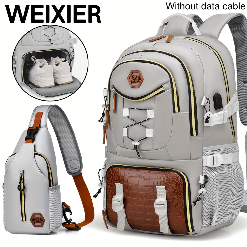 [Multi-pocket Backpack] Multi-pocket Large Capacity Unisex Shoulder Bag Computer Backpack | Travel Business Casual Backpack with Underwear Bag Set, Commuting Bag Weekend Overnight Bag, Holiday Birthday Gift