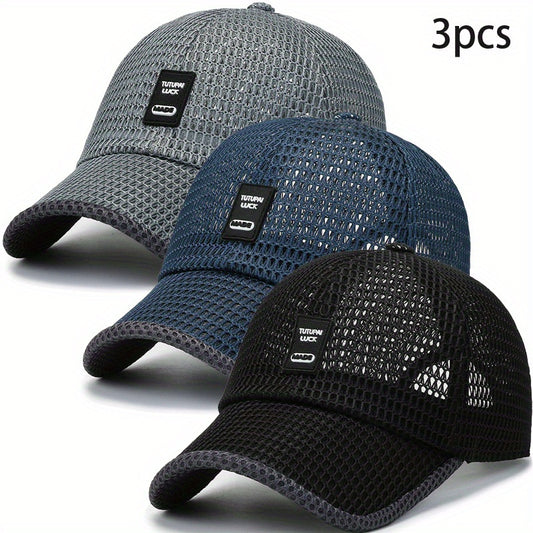 3pcs set, breathable baseball cap for golf, walking, running, etc